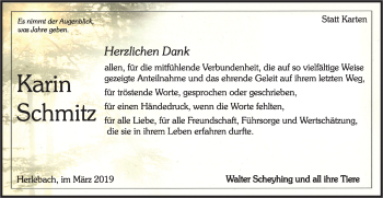 Traueranzeige von Karin Schmitz von Haller Tagblatt