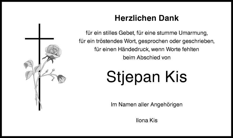  Traueranzeige für Stjepan Kis vom 07.03.2020 aus Metzinger-Uracher Volksblatt