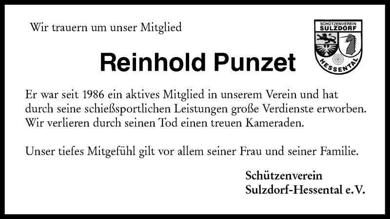  Traueranzeige für Reinhold Punzet vom 02.02.2021 aus Haller Tagblatt