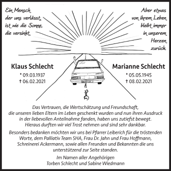 Traueranzeige von Marianne Schlecht von Hohenloher Tagblatt