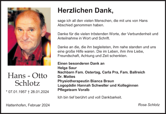 Traueranzeige von Hans-Otto Schlotz von NWZ Neue Württembergische Zeitung