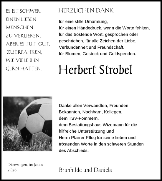 Traueranzeige von Herbert Strobel von SÜDWEST PRESSE Zollernalbkreis/Hohenzollerische Zeitung