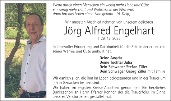 Traueranzeige von Jörg Alfred Engelhart von Geislinger Zeitung