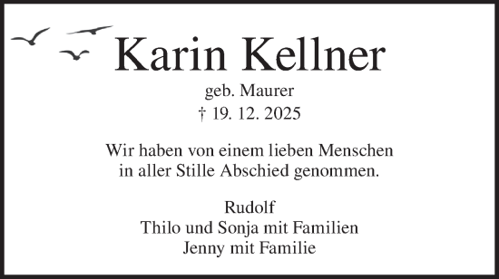 Traueranzeige von Karin Kellner von Geislinger Zeitung