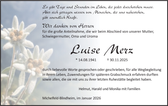 Traueranzeige von Luise Merz von Haller Tagblatt